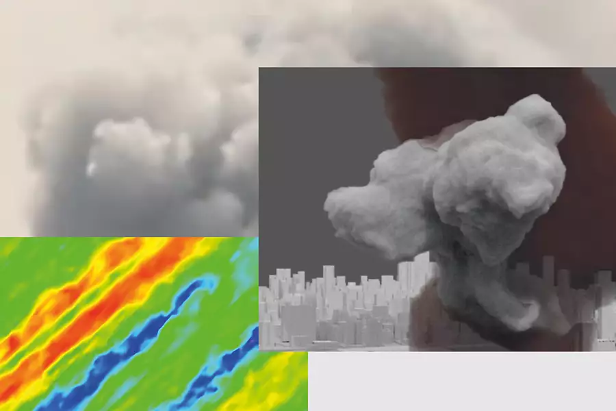 A plume of cloud pollution with thermal imaging